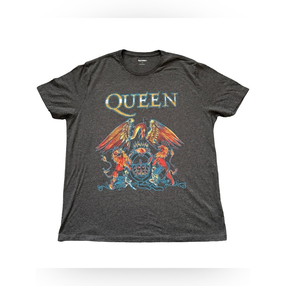 Queen Graphic Band Tee Rock Tee Gray XL